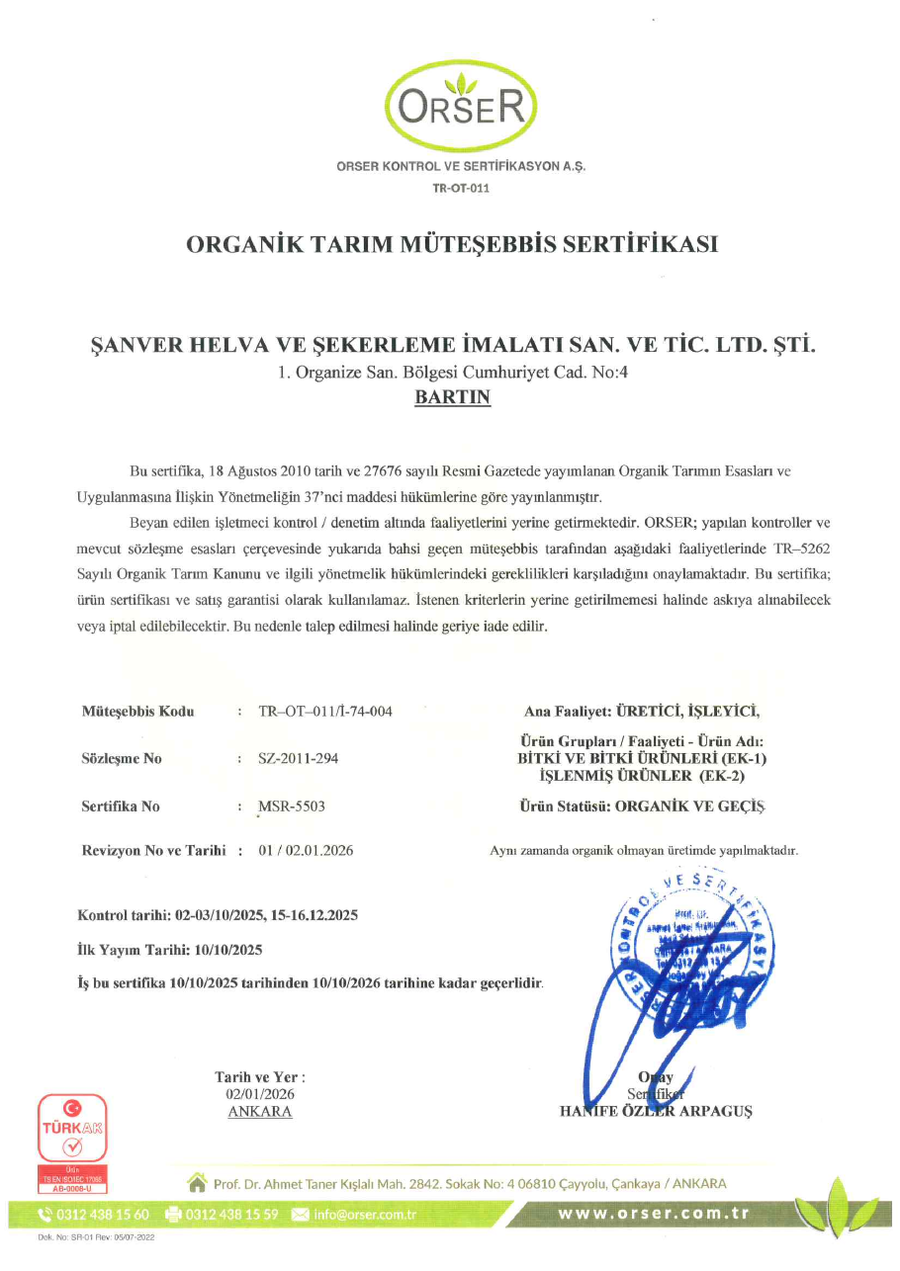 Organik Tarım sertifikası
